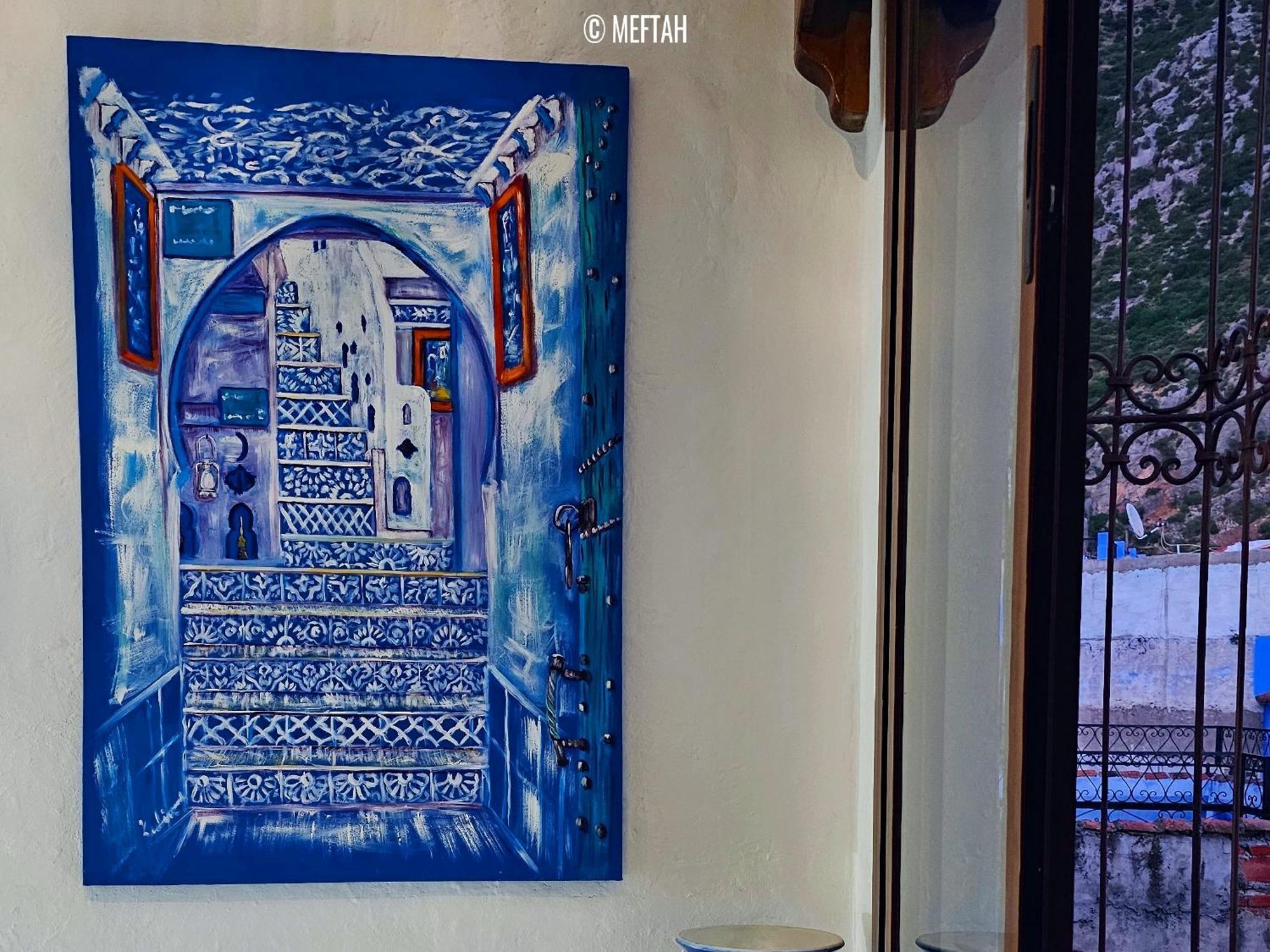 Apartmán Casa Meftah Blue Šafšawán Exteriér fotografie